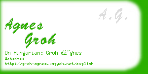 agnes groh business card